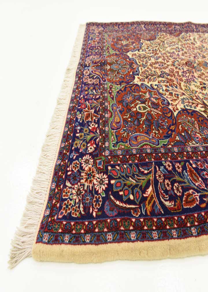 4' 5 x 6' 6 Hand Knotted Qom Persian Rug