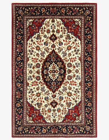 5' 1 x 8' Hand Knotted Qom Persian Rug