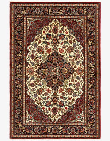 4' 8 x 7' 1 Hand Knotted Qom Persian Rug