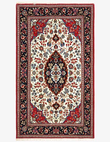 5' x 8' 5 Hand Knotted Qom Persian Rug