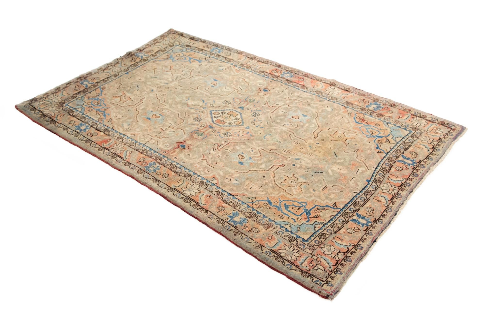 4' 5 x 7' Hand Knotted Sarough Persian Wool Rug