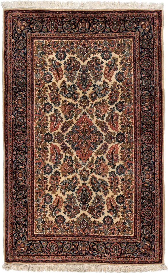 Detail image of 4' x 6' 3 Hand Knotted Sarough Wool Rug