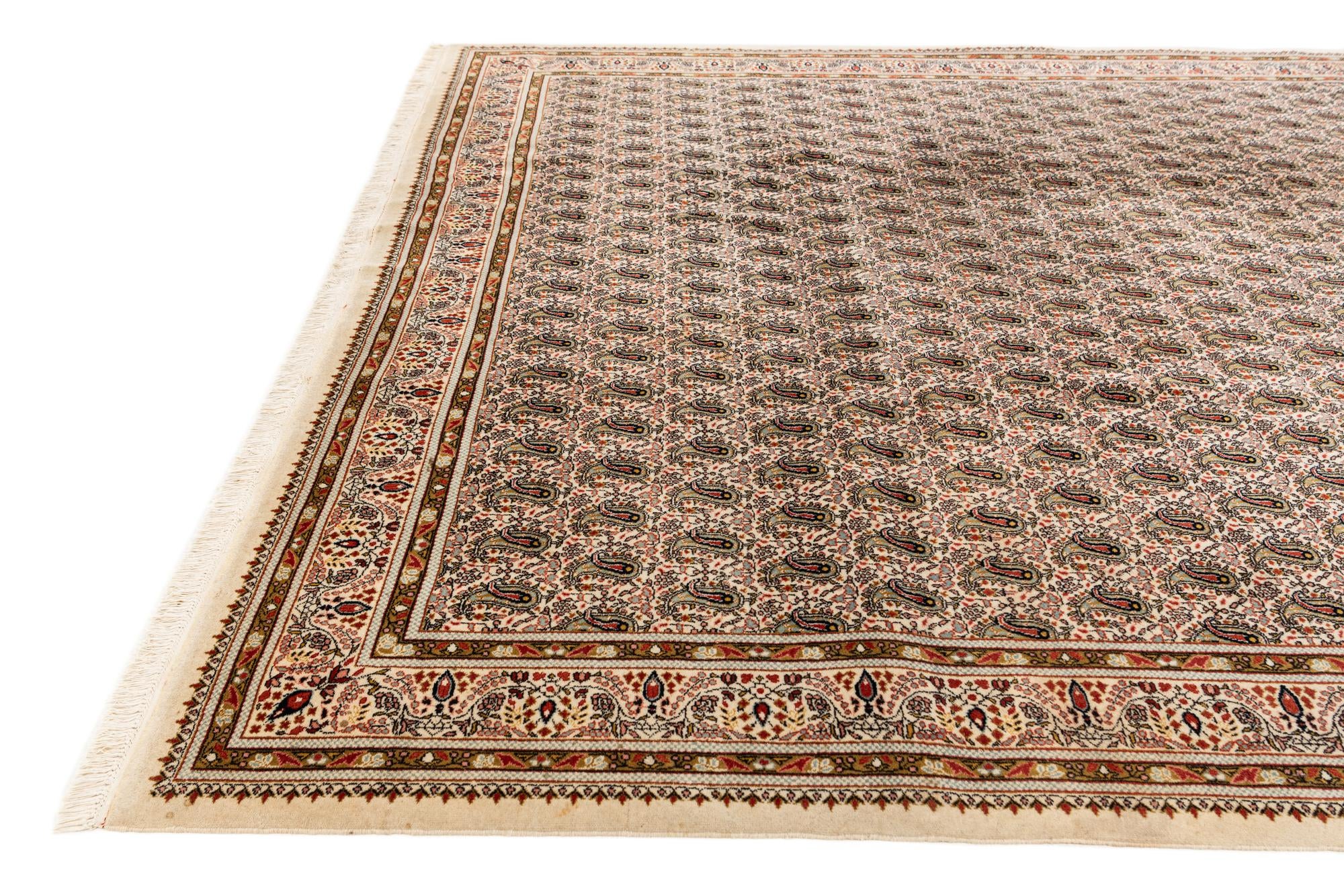 7' 7 x 9' Hand Knotted Sarough Oriental Wool Rug