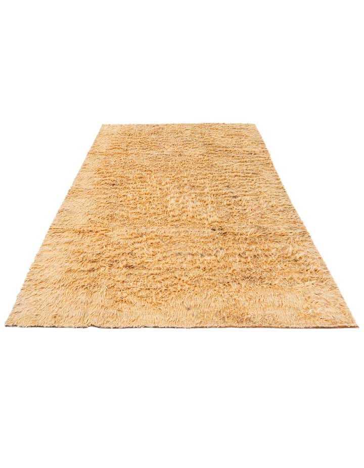 6' 7 x 9' 7 Hand Knotted Solid Shag Wool Rug