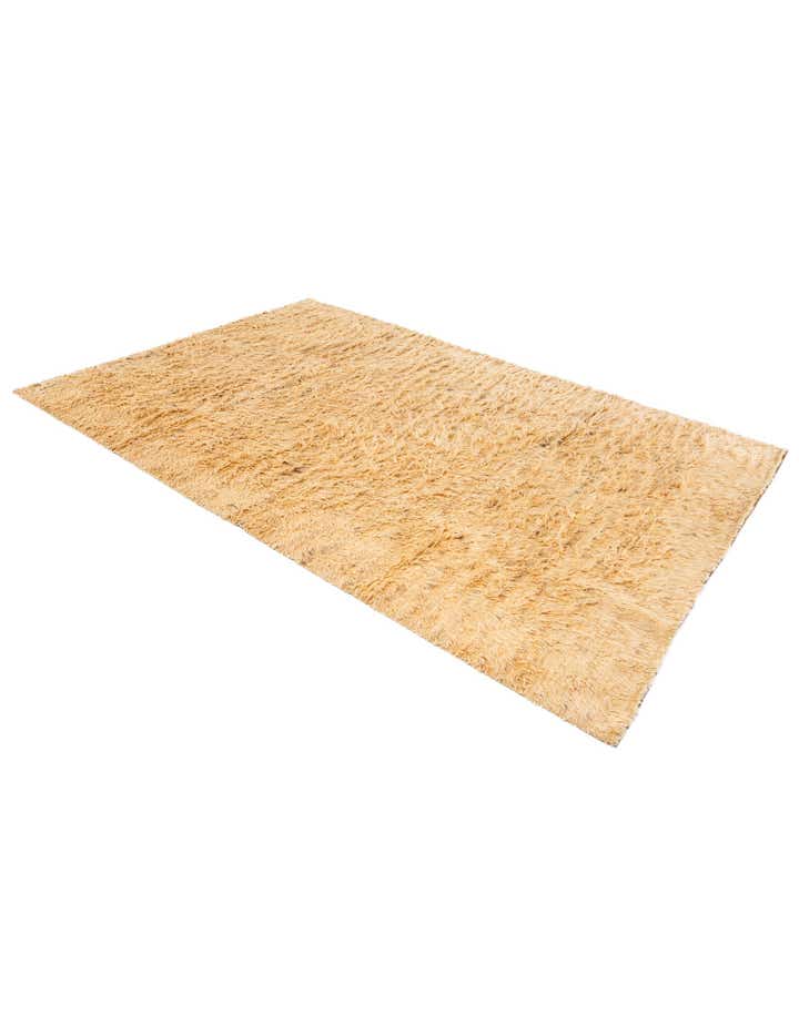 6' 7 x 9' 7 Hand Knotted Solid Shag Wool Rug