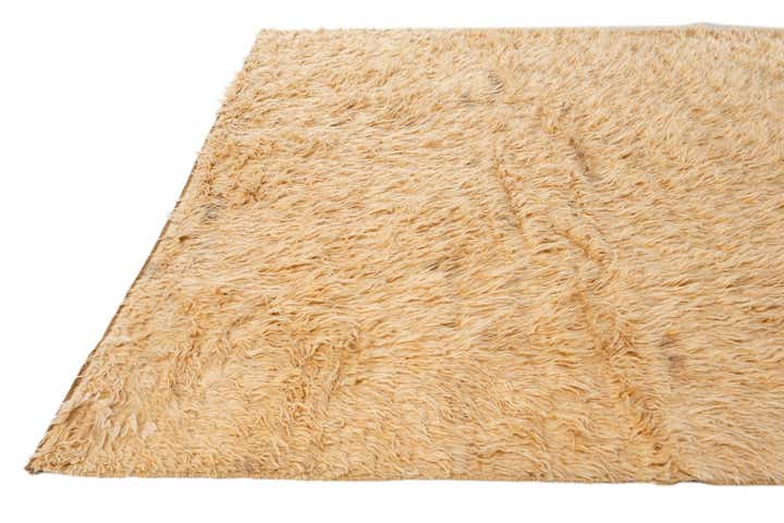 6' 7 x 9' 7 Hand Knotted Solid Shag Wool Rug