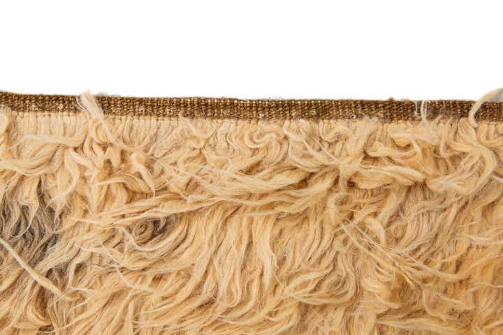 6' 7 x 9' 7 Hand Knotted Solid Shag Wool Rug