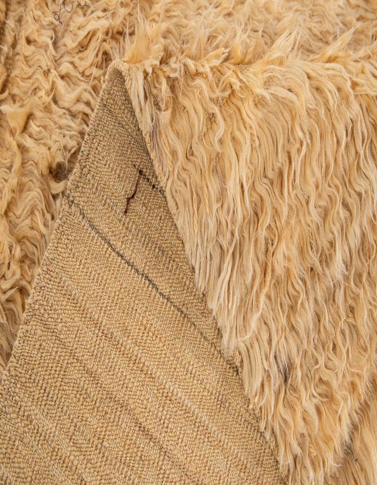 Detail image of 6' 7 x 9' 7  Hand Knotted Solid Shag Wool Rug