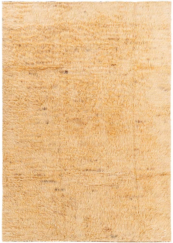 6' 7 x 9' 7 Hand Knotted Solid Shag Wool Rug