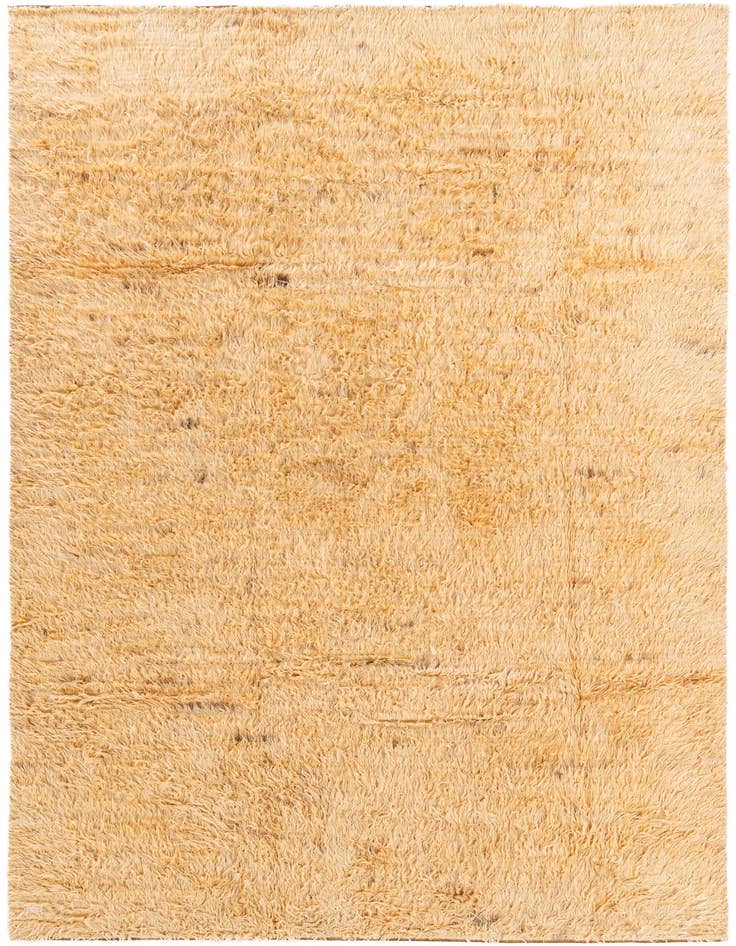 Detail image of 6' 7 x 9' 7  Hand Knotted Solid Shag Wool Rug