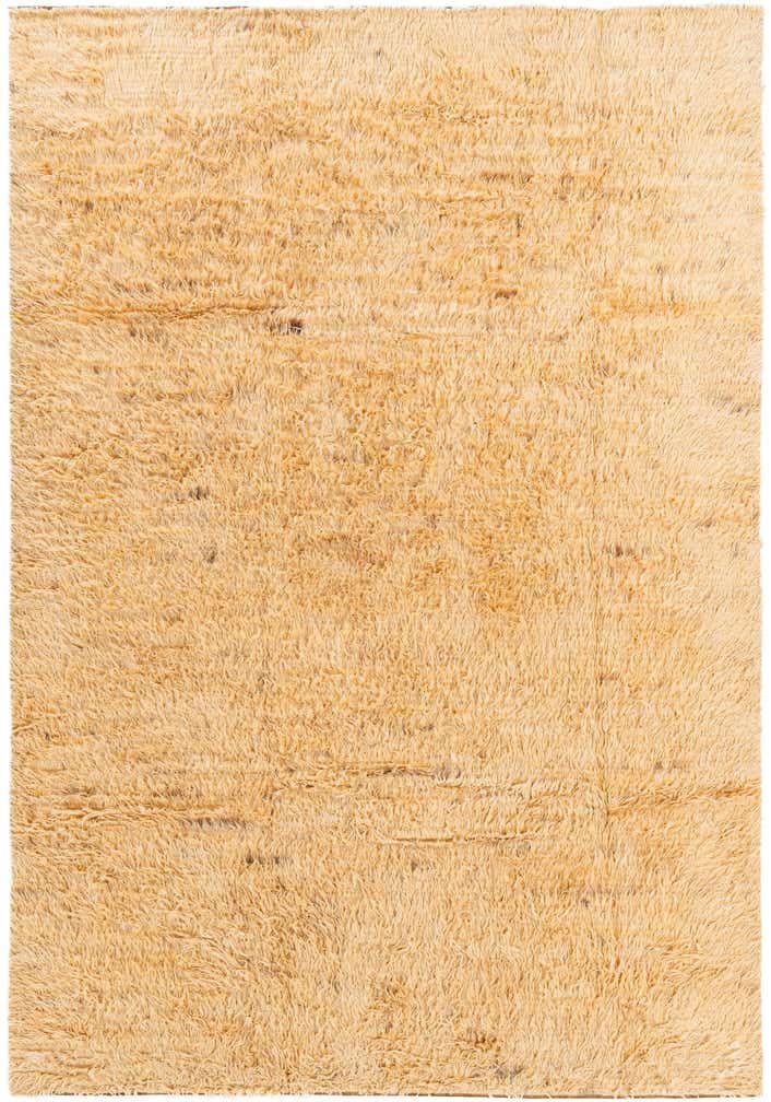 6' 7 x 9' 7 Hand Knotted Solid Shag Wool Rug