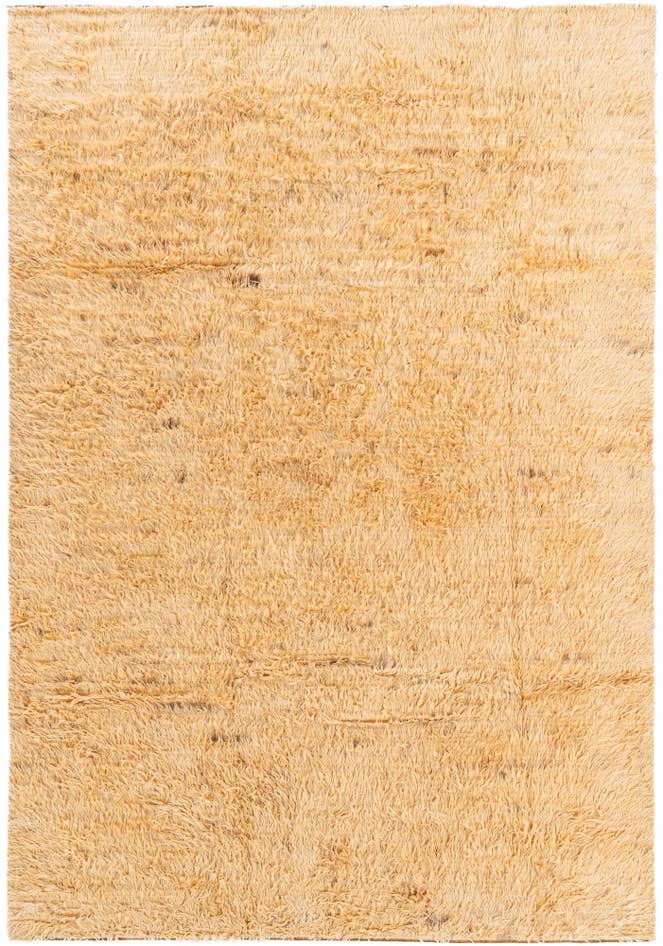 Detail image of 6' 7 x 9' 7 Hand Knotted Solid Shag Wool Rug