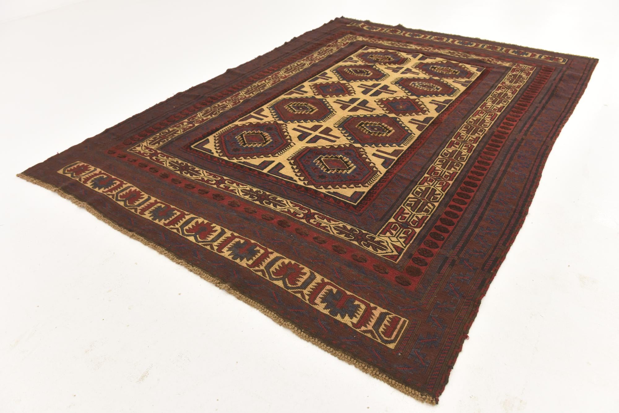 6' 2 x 8' 8 Hand Knotted Sumak Wool Rug