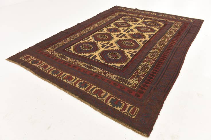 Detail image of 6' 2 x 8' 8 Hand Knotted Sumak Wool Rug