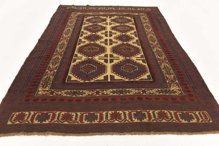 6' 2 x 8' 8 Hand Knotted Sumak Wool Rug
