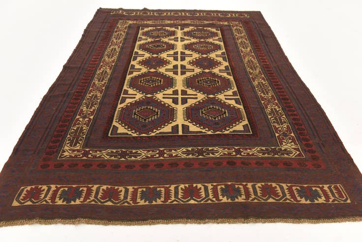 Detail image of 6' 2 x 8' 8 Hand Knotted Sumak Wool Rug