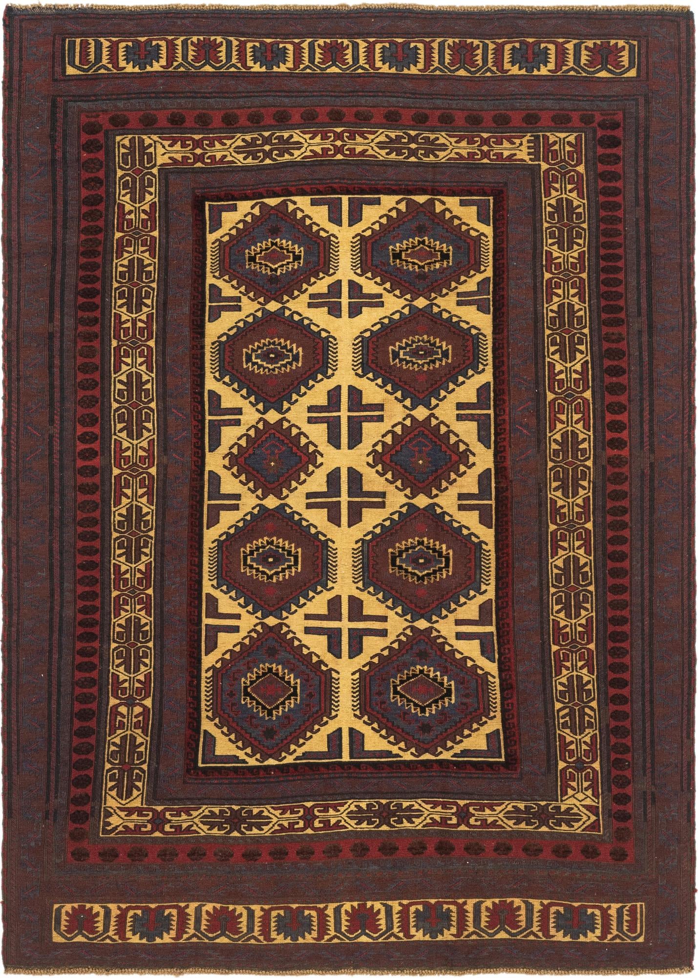 6' 2 x 8' 8 Hand Knotted Sumak Wool Rug