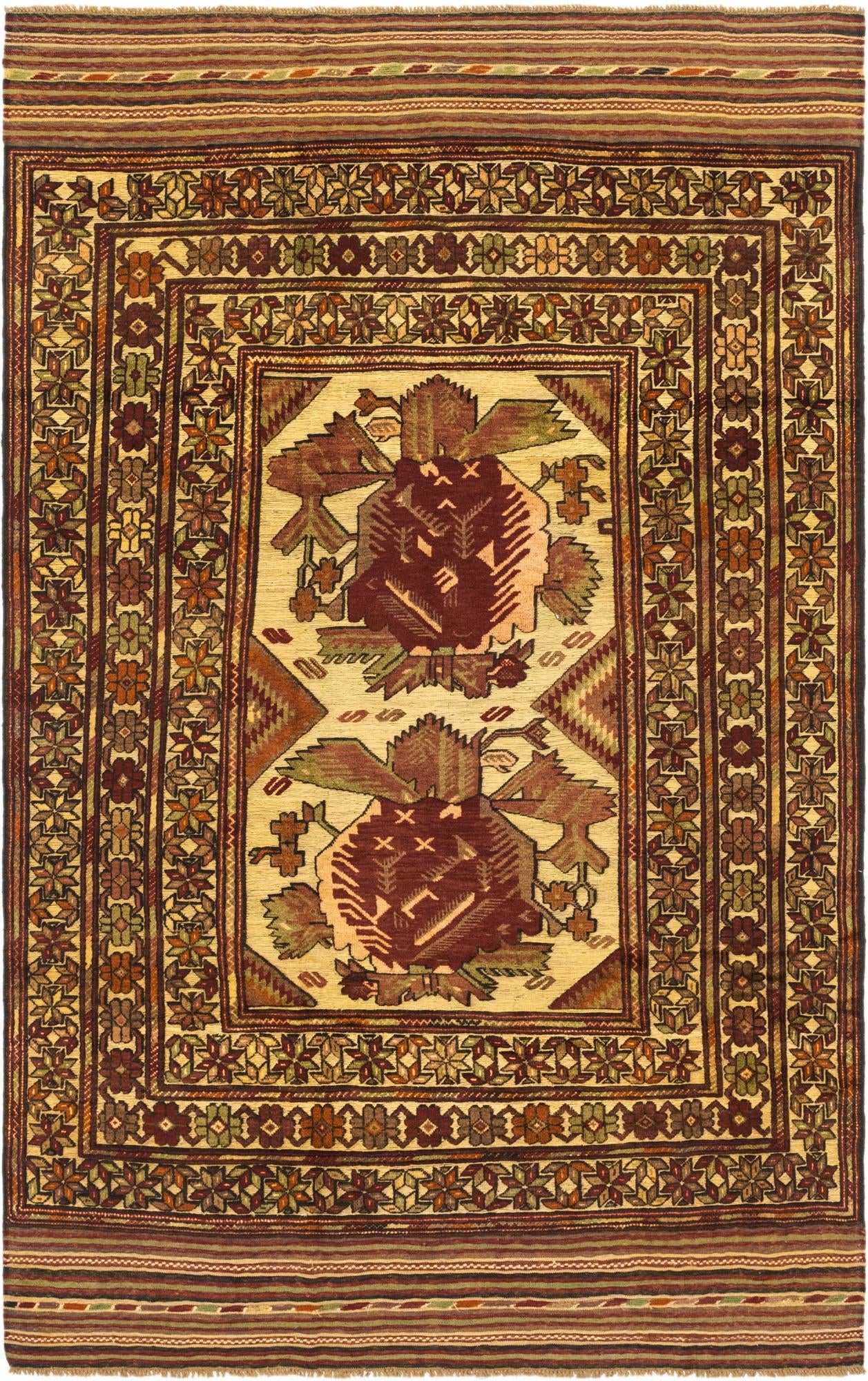 6' 1 x 9' 9 Hand Knotted Sumak Wool Rug