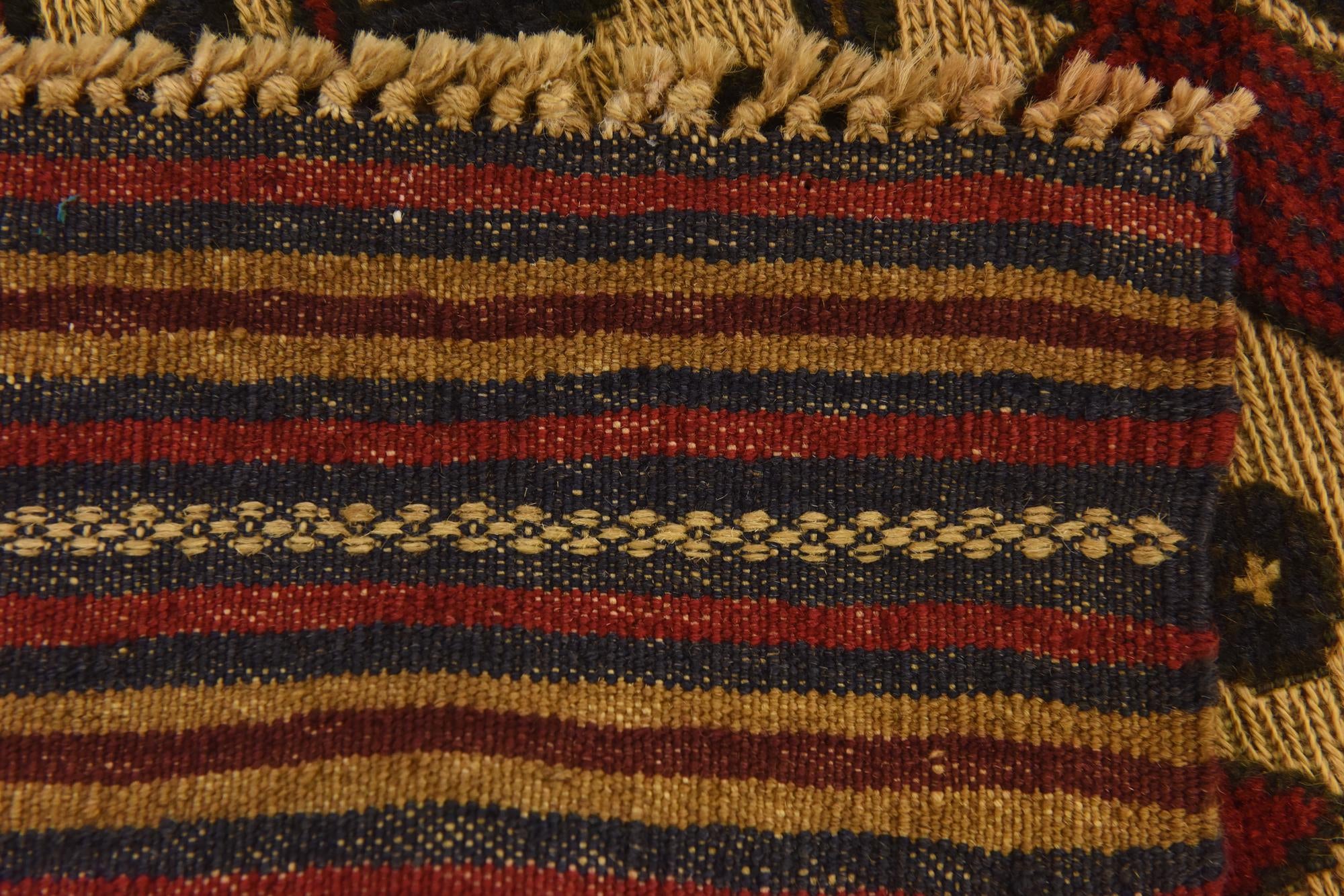 4' 4 x 5' 7 Hand Knotted Sumak Wool Rug