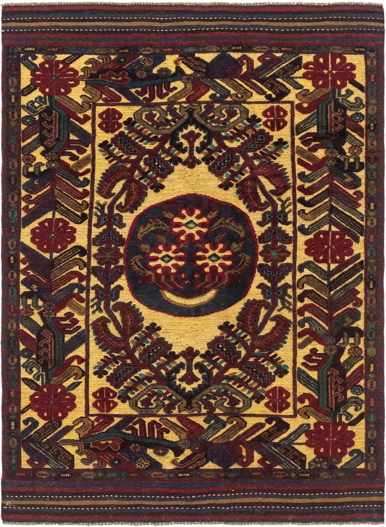 4' 2 x 6' Hand Knotted Sumak Wool Rug