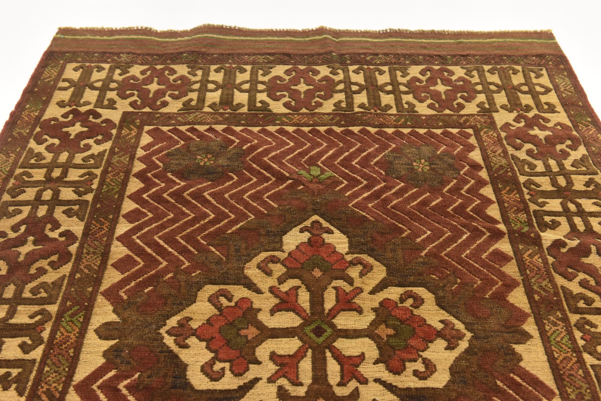 4' 2 x 5' 11 Hand Knotted Sumak Wool Rug