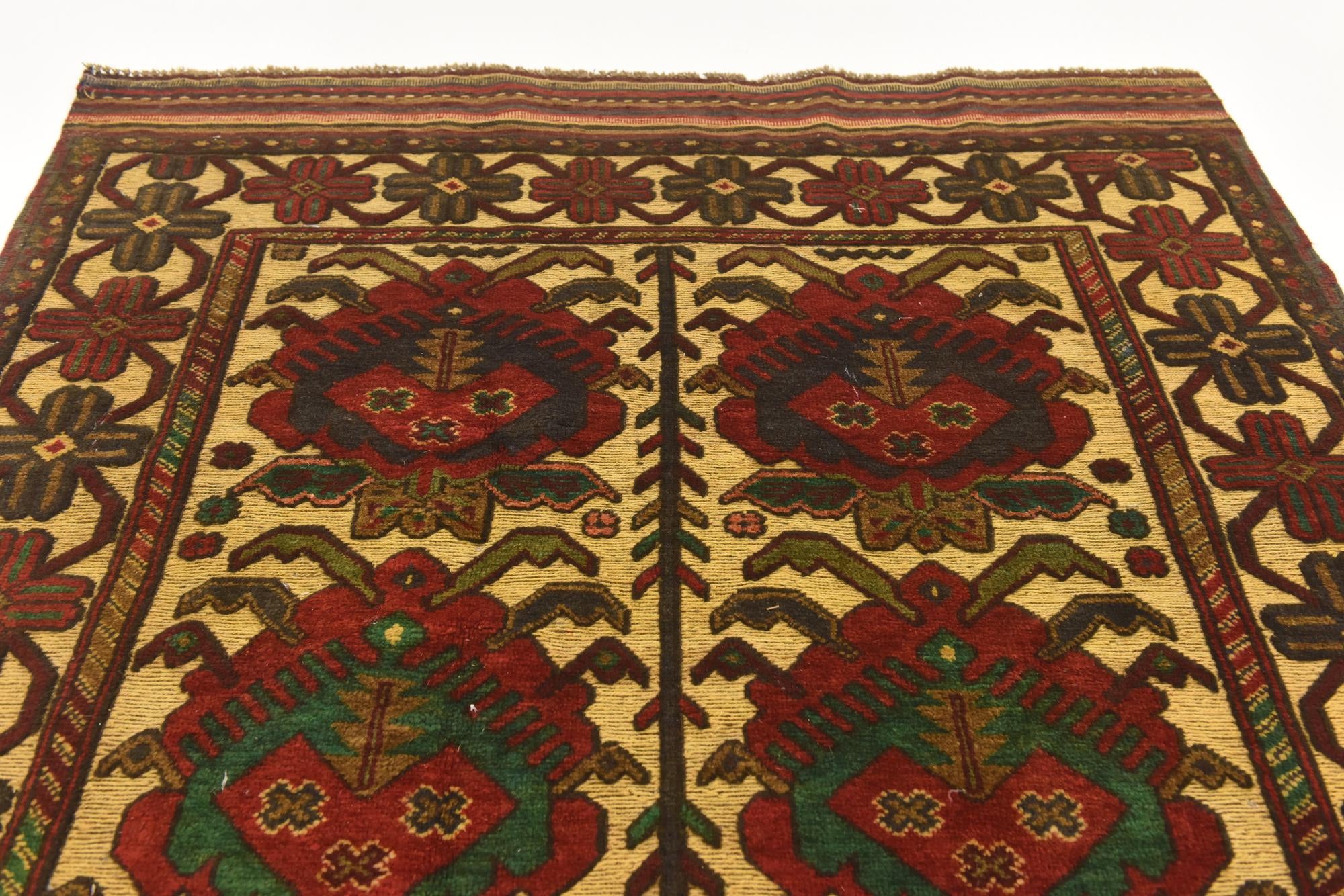 4' 2 x 5' 11 Hand Knotted Sumak Wool Rug
