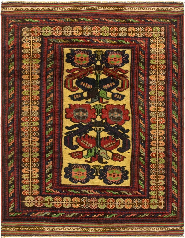 Detail image of 2' 10 x 4' 10 Hand Knotted Sumak Wool Rug