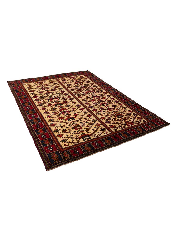Detail image of 7' 1 x 9' 7 Hand Knotted Sumak Oriental Wool Rug