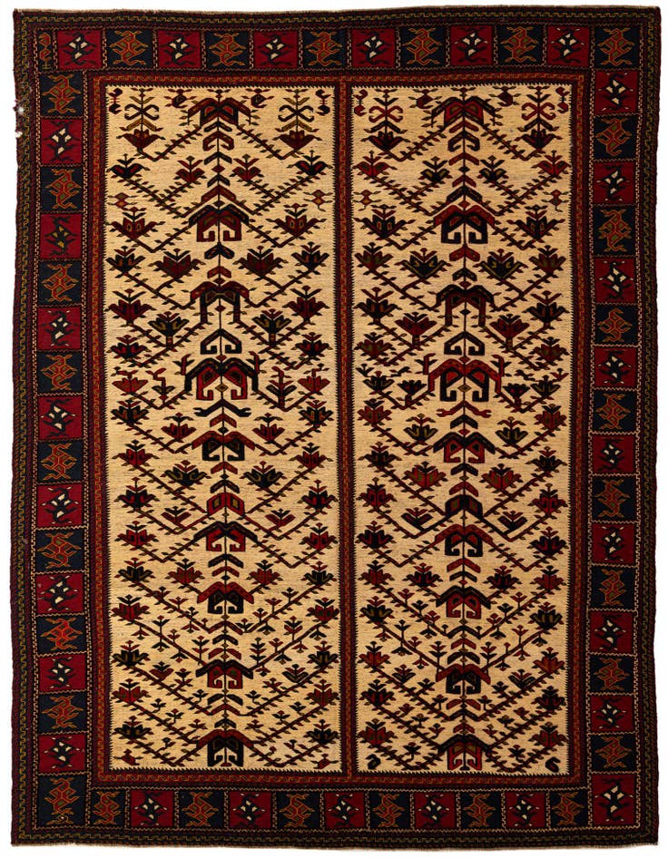 Detail image of 7' 1 x 9' 7 Hand Knotted Sumak Oriental Wool Rug