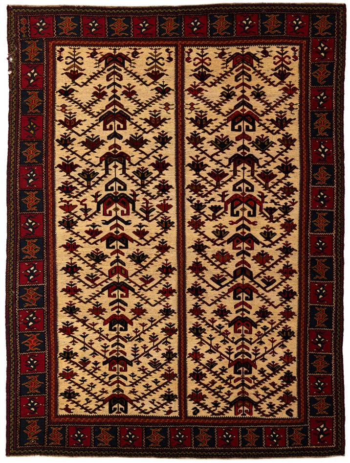 Detail image of 7' 1 x 9' 7 Hand Knotted Sumak Oriental Wool Rug