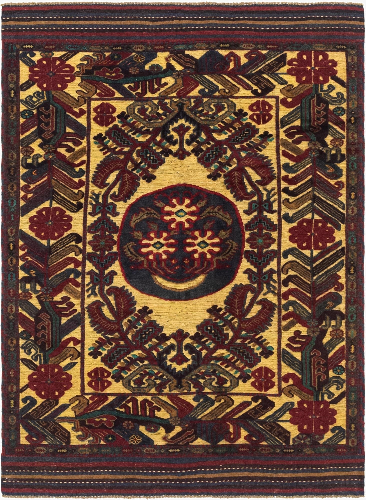 4' 2 x 6'  Hand Knotted Sumak Wool Rug