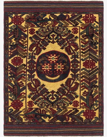 4' 2 x 6' Hand Knotted Sumak Wool Rug