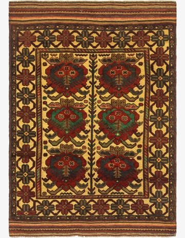 4' 2 x 5' 11 Hand Knotted Sumak Wool Rug
