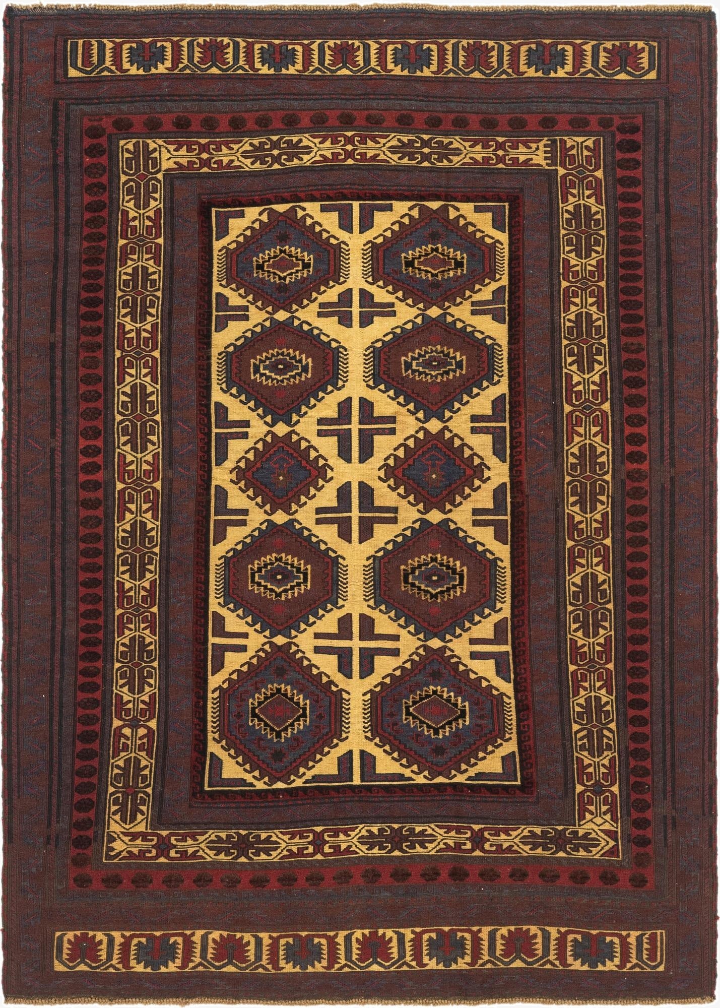 6' 2 x 8' 8  Hand Knotted Sumak Wool Rug