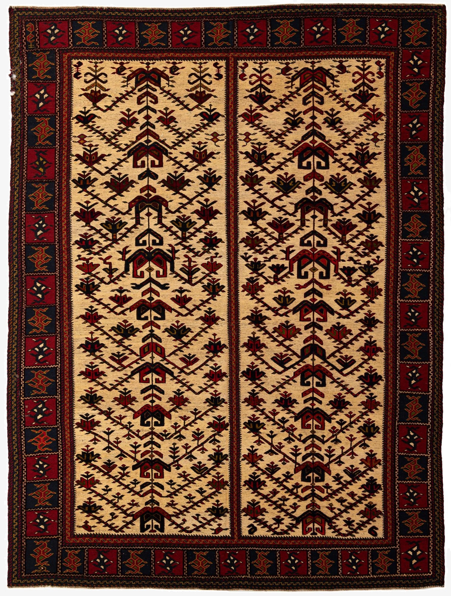 7' 1 x 9' 7  Hand Knotted Sumak Oriental Wool Rug
