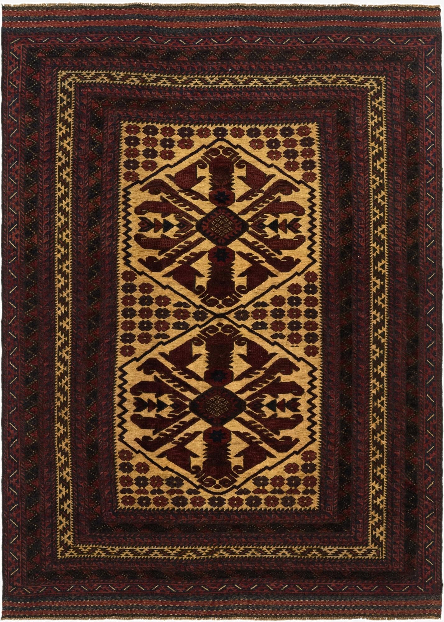 6' 5 x 9'  Hand Knotted Sumak Wool Rug