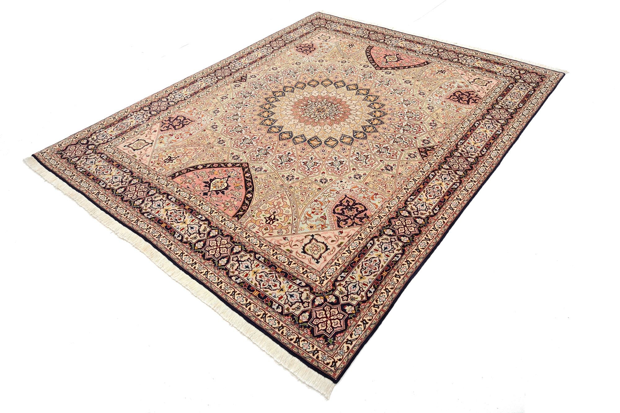 6' 8 x 8' 3 Hand Knotted Tabriz Persian Rug