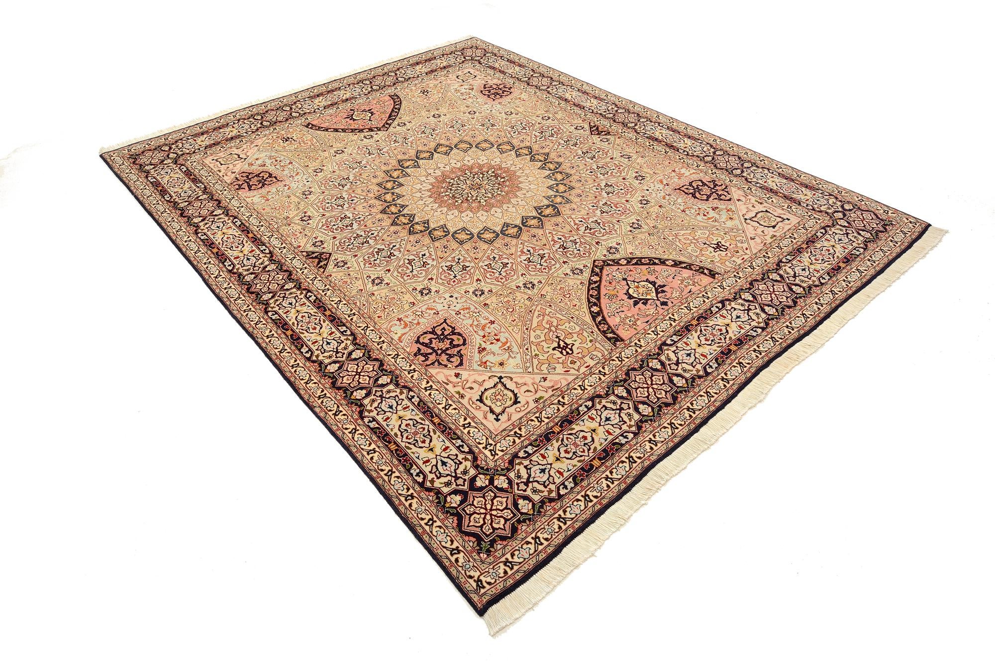 6' 8 x 8' 3 Hand Knotted Tabriz Persian Rug