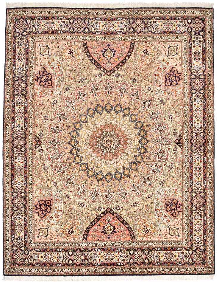 Detail image of 6' 8 x 8' 3 Hand Knotted Tabriz Persian Rug