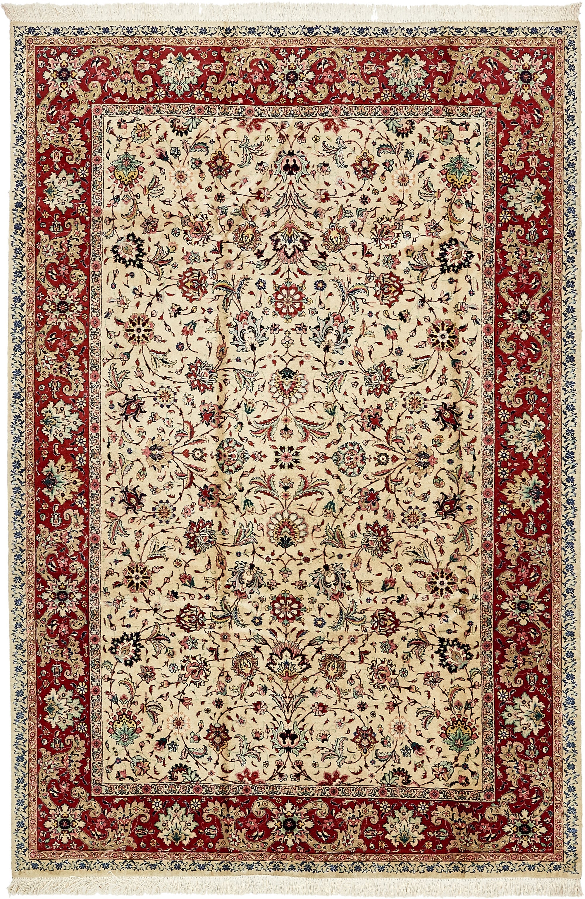 6' 5 x 9' 8 Hand Knotted Tabriz Persian Wool Rug