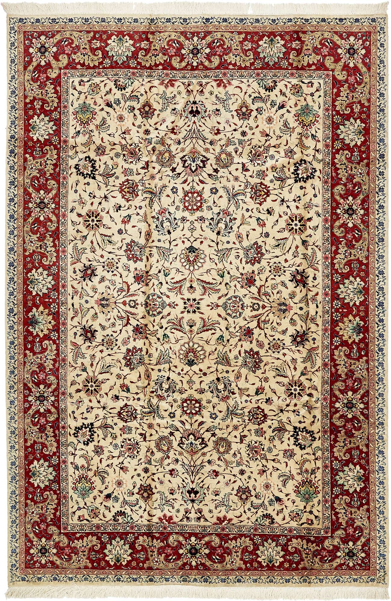 6' 5 x 9' 8 Hand Knotted Tabriz Persian Wool Rug