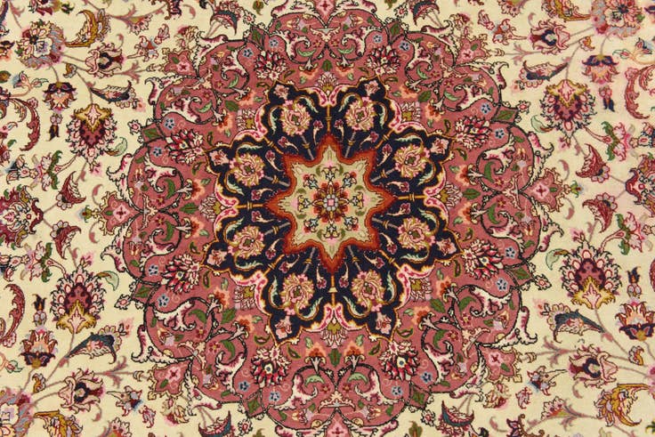 Detail image of 6' 6 x 10' Hand Knotted Tabriz Persian Rug