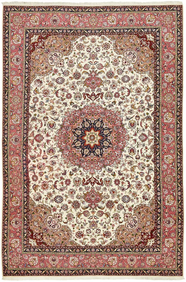 Detail image of 6' 6 x 10' Hand Knotted Tabriz Persian Rug