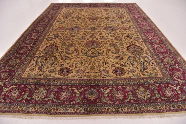 Detail image of 9' 3 x 12' 4 Hand Knotted Tabriz Persian Wool Rug