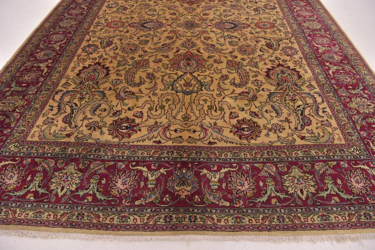 Detail image of 9' 3 x 12' 4 Hand Knotted Tabriz Persian Wool Rug