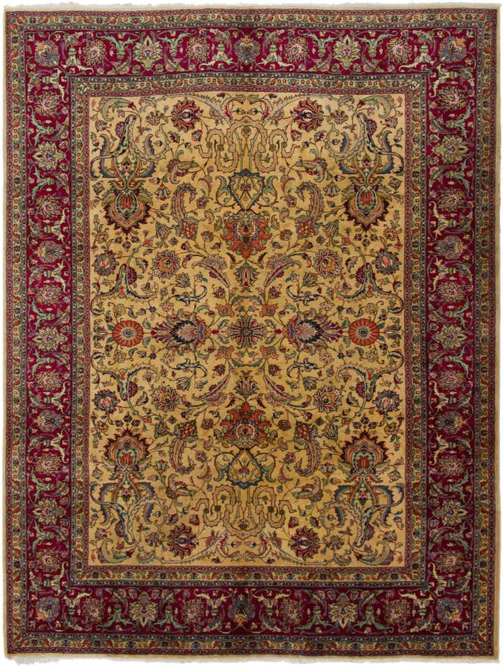 9' 3 x 12' 4 Hand Knotted Tabriz Persian Wool Rug