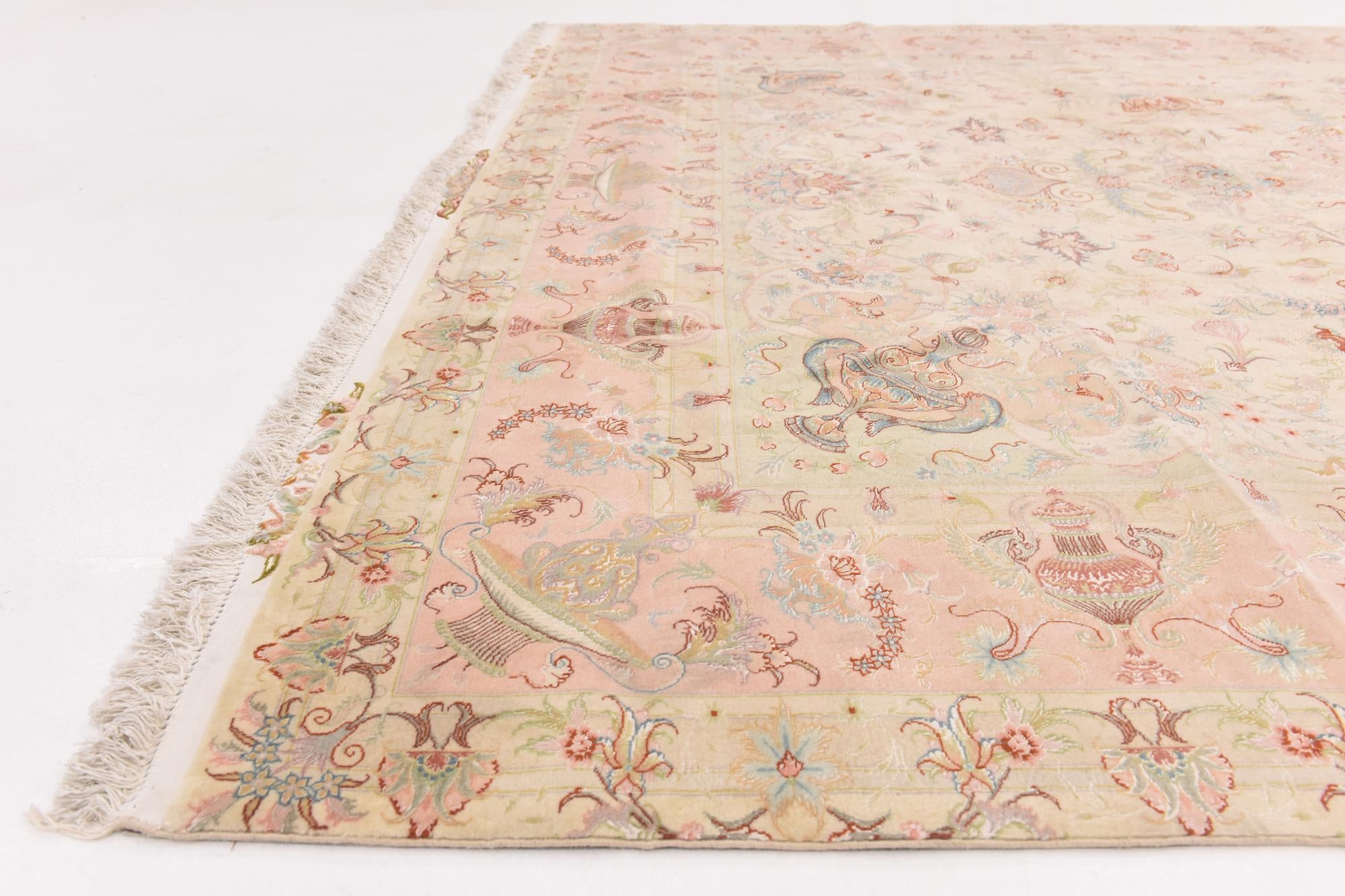 8' x 11' 6 Hand Knotted Tabriz Persian Rug