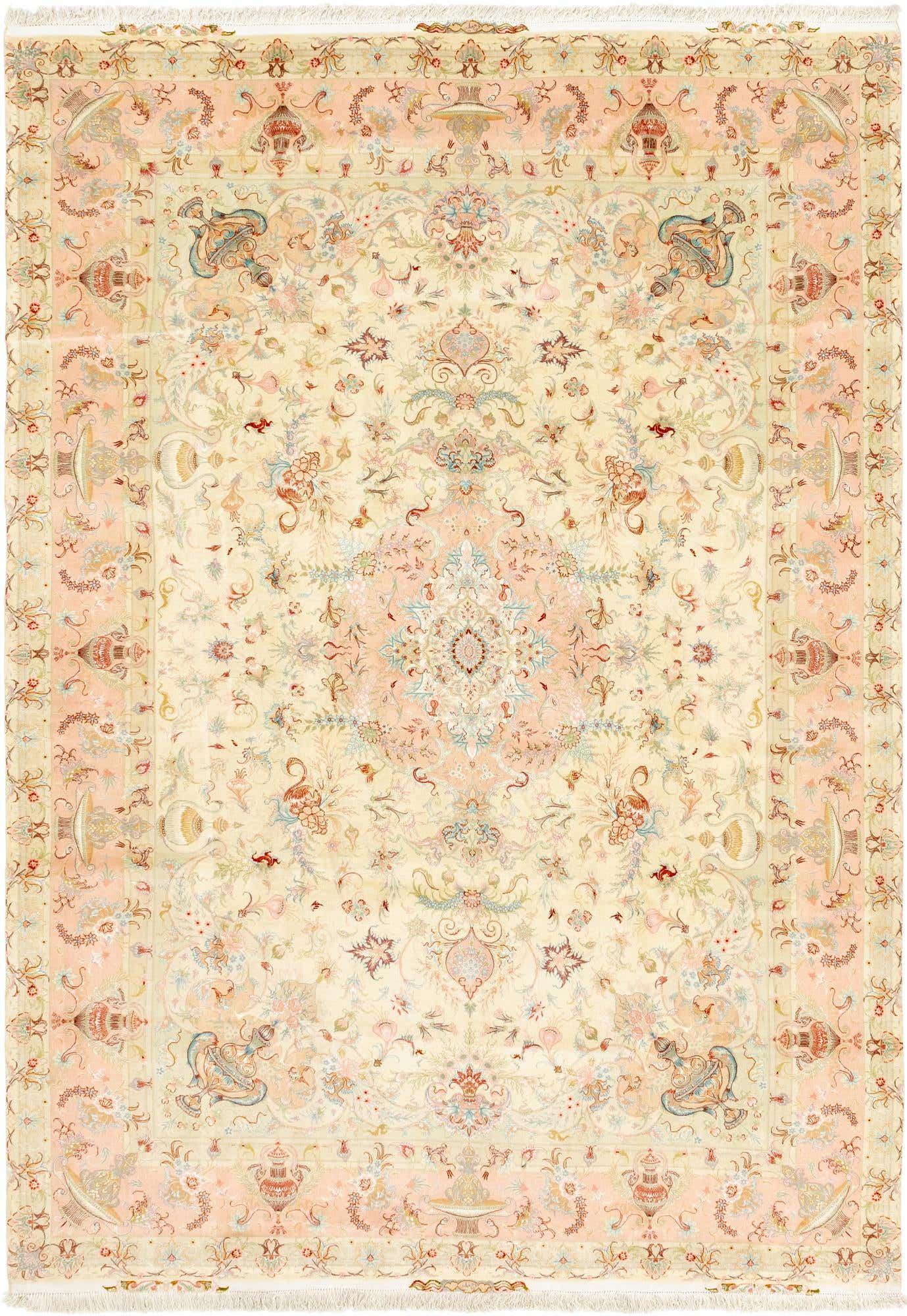 8' x 11' 6 Hand Knotted Tabriz Persian Rug