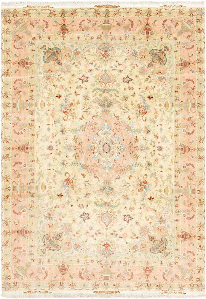 8' x 11' 6 Hand Knotted Tabriz Persian Rug