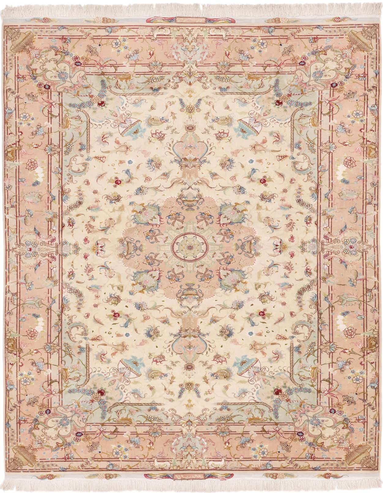 6' 6 x 10' Hand Knotted Tabriz Persian Rug